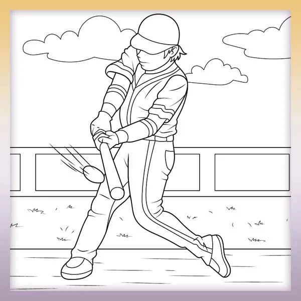 Baseball player | Online coloring page