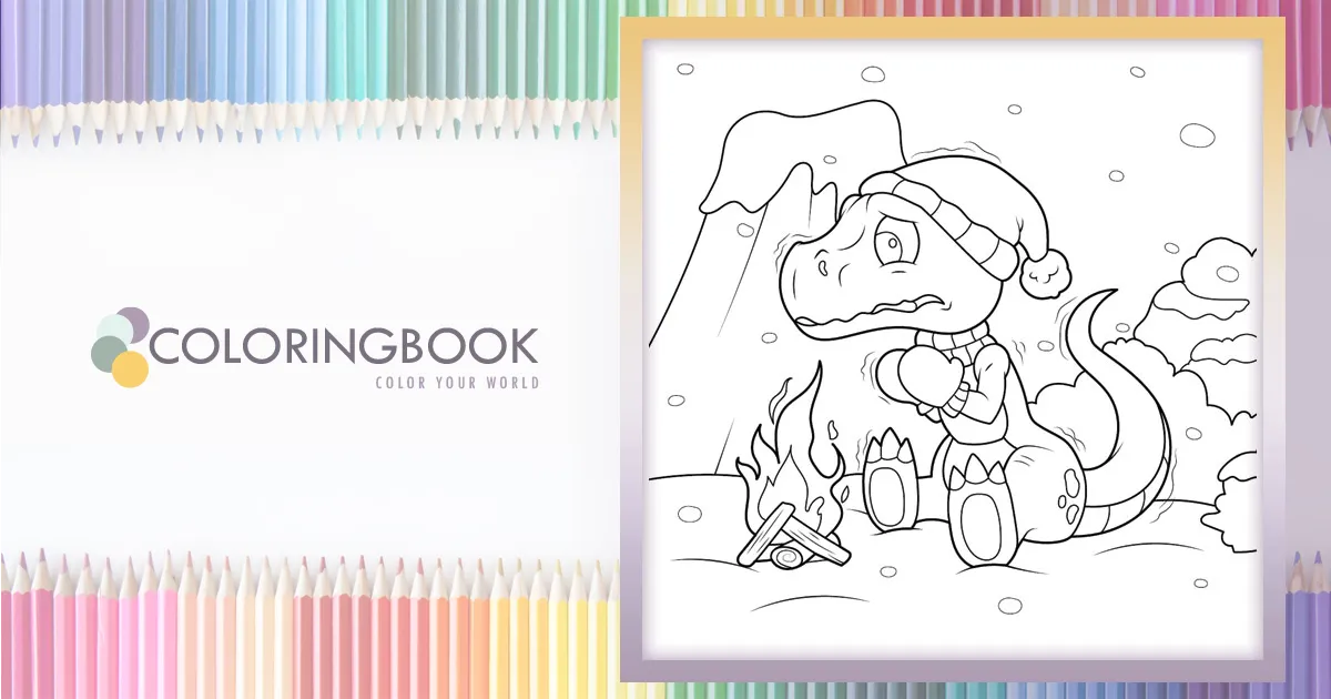 Dinosaur By The Fire – Coloringbook.pics