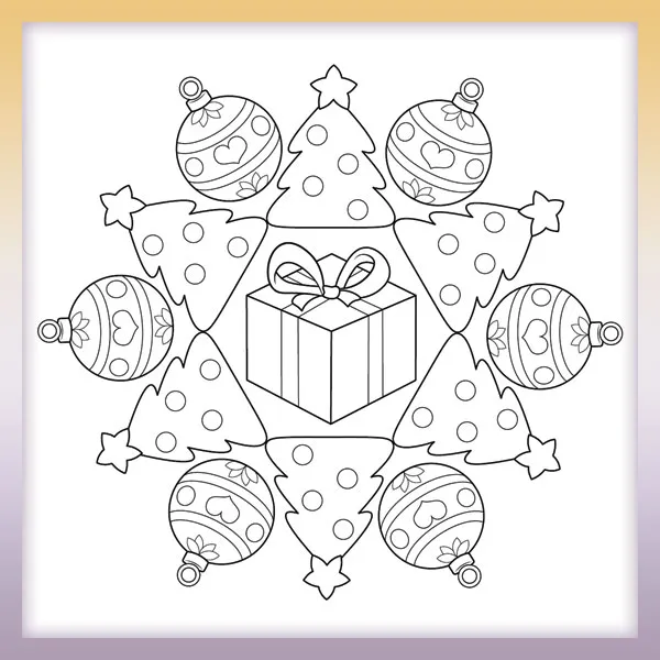 Christmas mandala | Online coloring page