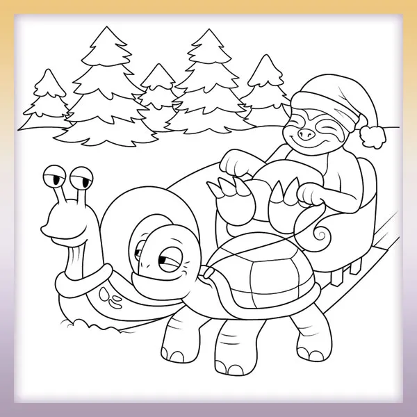 Santa Express | Online coloring page