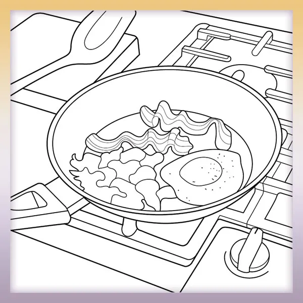 English breakfast | Online coloring page