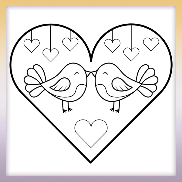 Lovebirds | Online coloring page