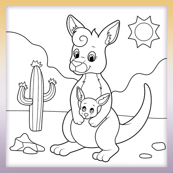 Kangaroo | Online coloring page