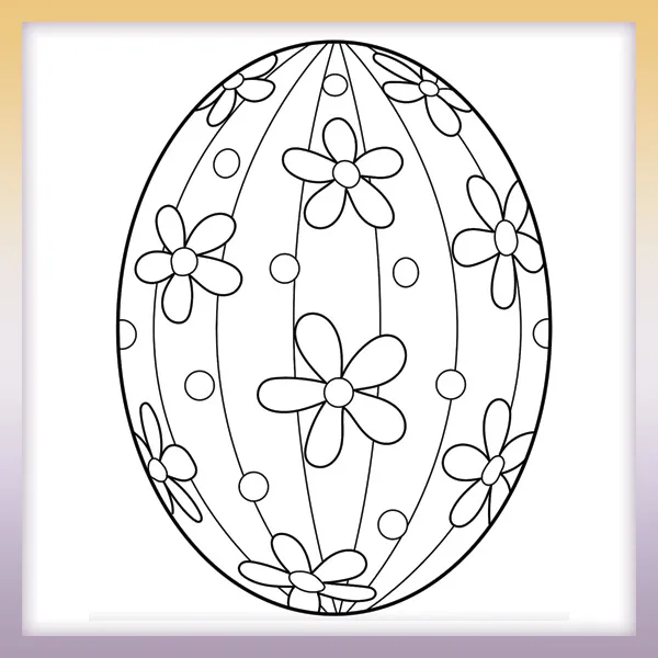 Flower Easter egg | Online coloring page