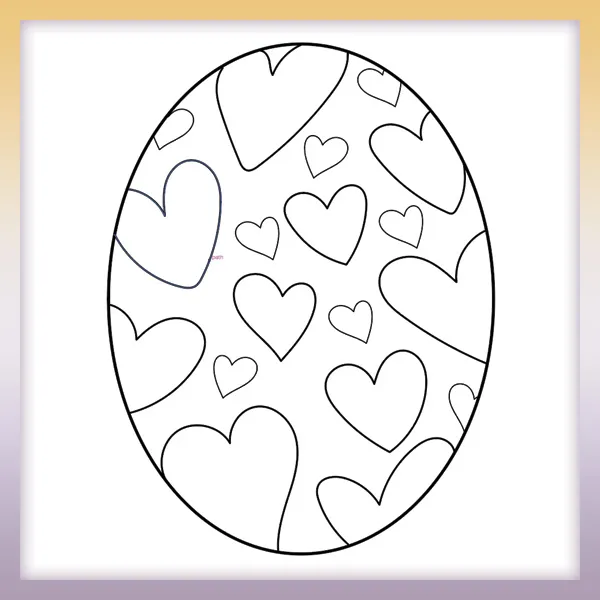Heart Easter egg | Online coloring page