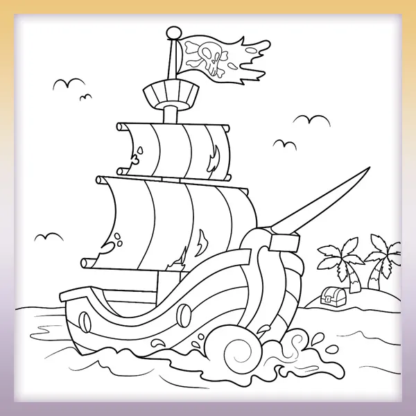 Pirate ship | Online coloring page