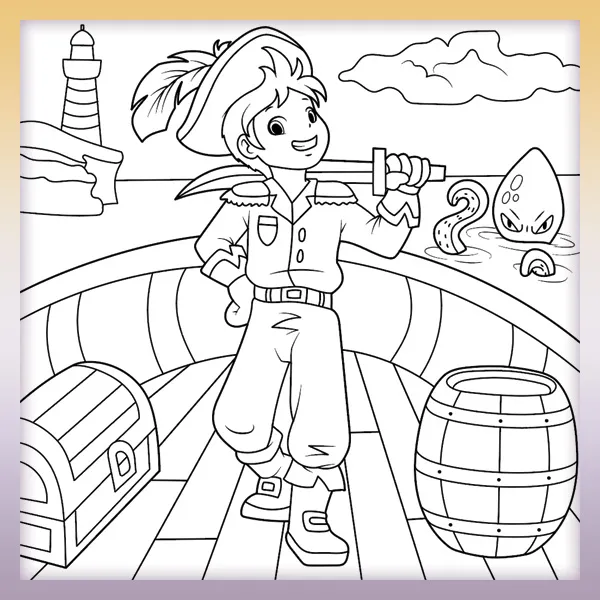 Ship captain | Online coloring page
