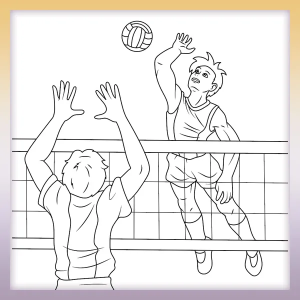 Volleyball players | Online coloring page