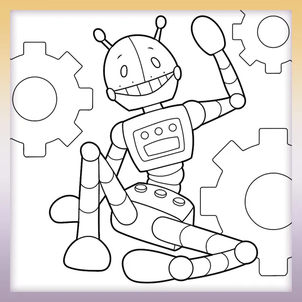 Waving robot | Online coloring page