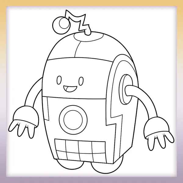 Round robot | Online coloring page