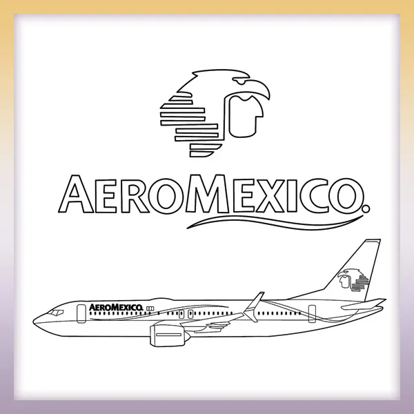 Aeromexico airplane | Online coloring page