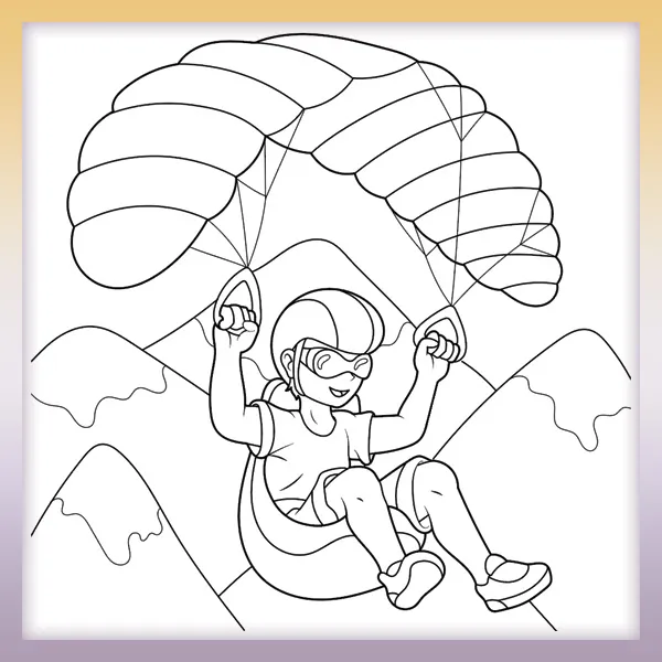 Paraglider | Online coloring page