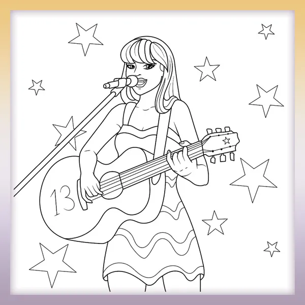 Taylor Swift | Online coloring page