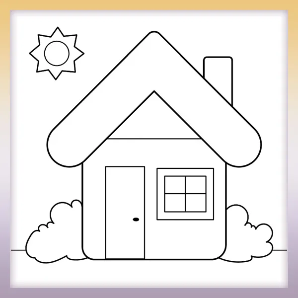 Simple house | Online coloring page