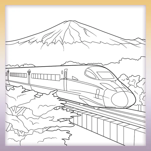 Shinkansen train | Online coloring page