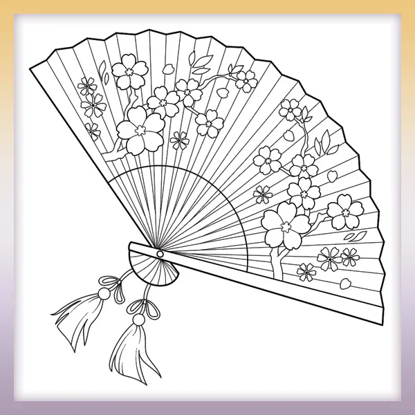 Japanese fan | Online coloring page