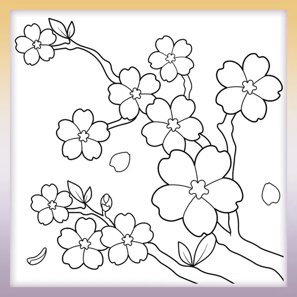 Sakura blossom | Online coloring page