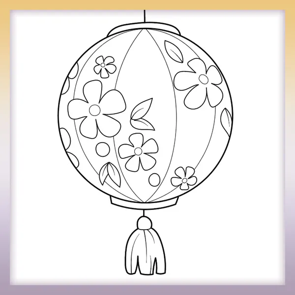 Round lantern | Online coloring page