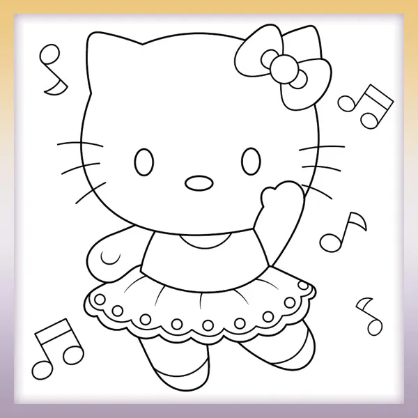 Hello Kitty ballerina | Online coloring page