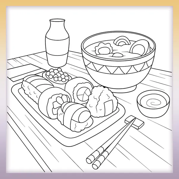 Sushi | Online coloring page