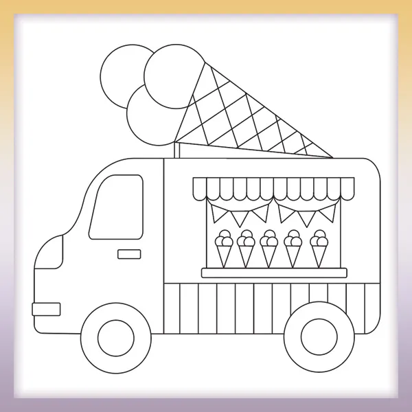 Ice cream truck | Online coloring page