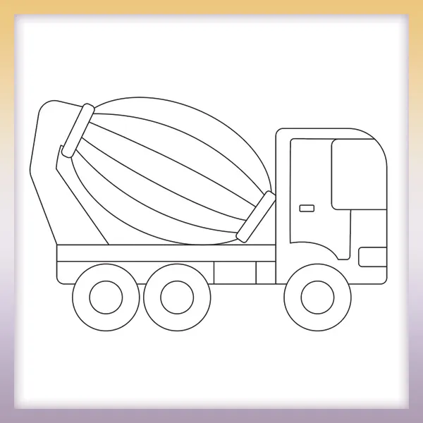 Mixer car | Online coloring page