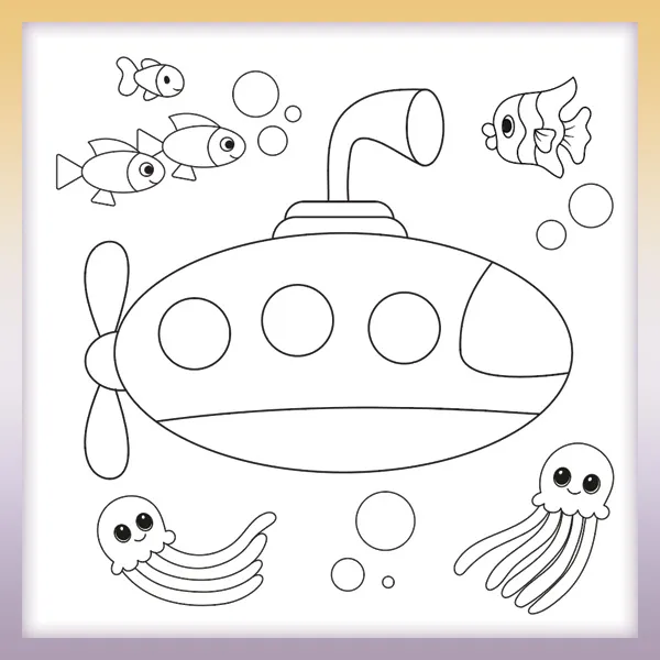 Submarine | Online coloring page