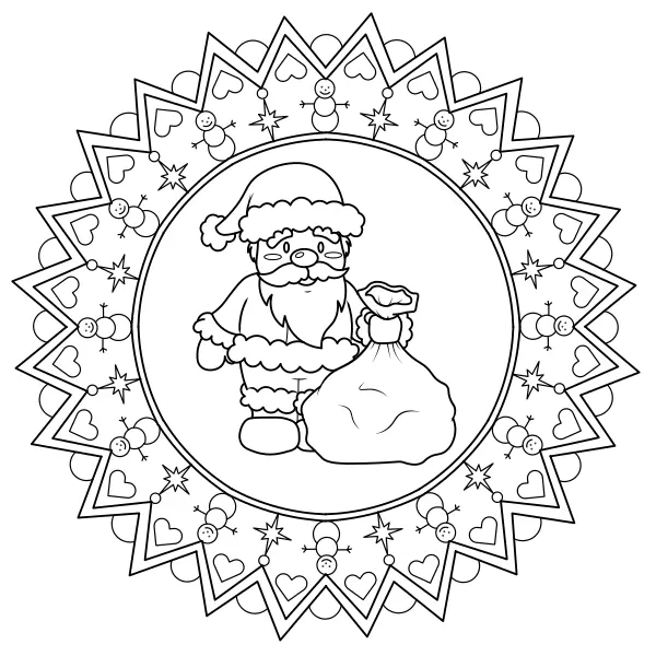 Mandala with St. Nicholas | Online coloring pages for kids