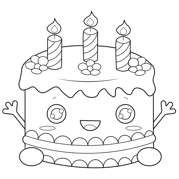 A Small Birthday Cake | Online coloring pages for kids