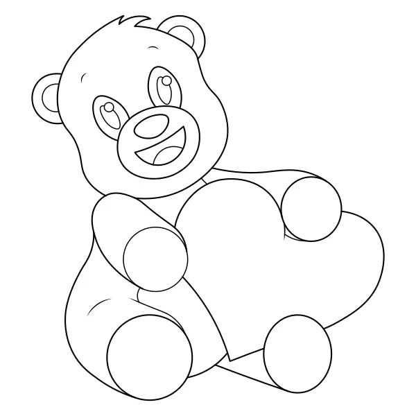 The Bear with a Heart | Online coloring pages for kids