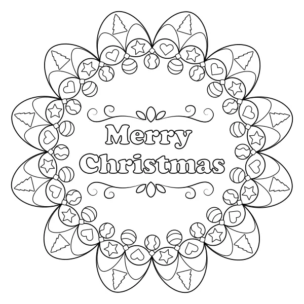 Mandala – Merry Christmas | Online coloring pages for kids