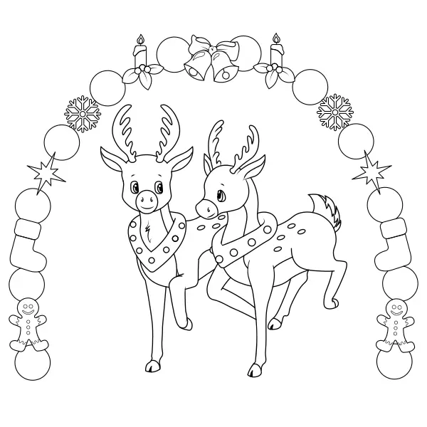 Christmas Reindeer | Online coloring pages for kids