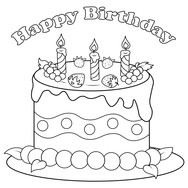 Birthday Cake | Online coloring pages for kids