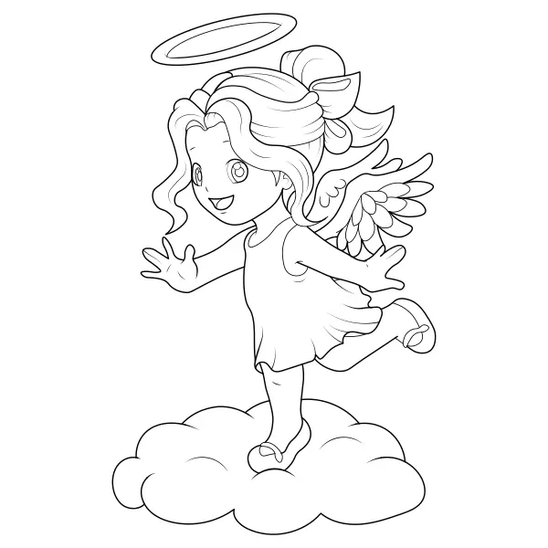 Little Angel | Online coloring pages for kids