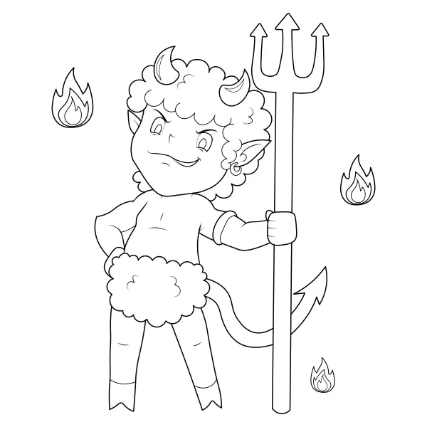 Little Devil | Online coloring pages for kids