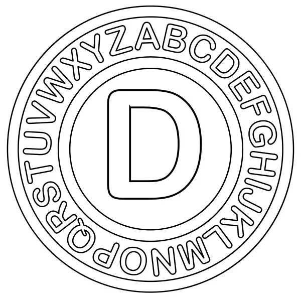 The letter D | Online coloring pages for kids
