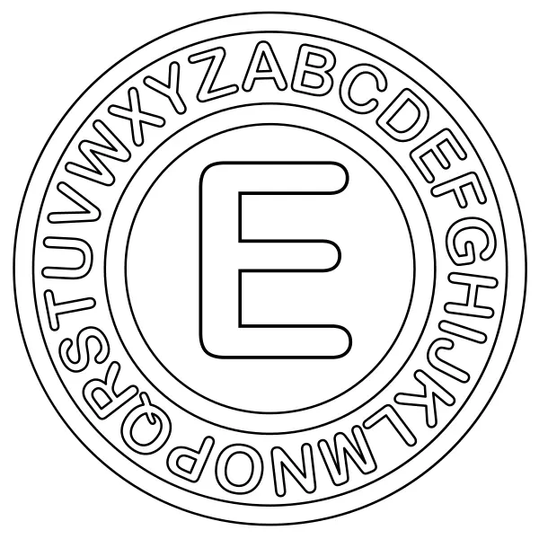 The letter E | Online coloring pages for kids
