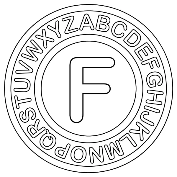 The letter F | Online coloring pages for kids