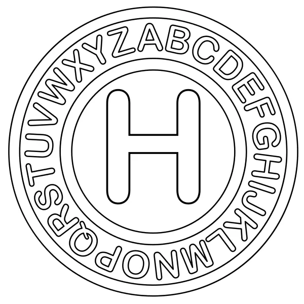 The letter H | Online coloring pages for kids