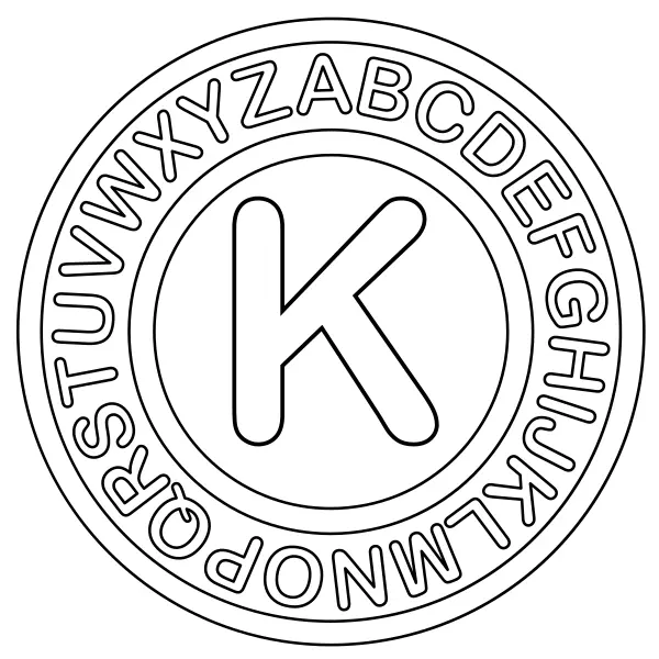 The letter K | Online coloring pages for kids