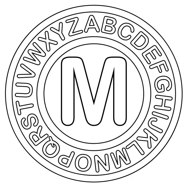The letter M | Online coloring pages for kids