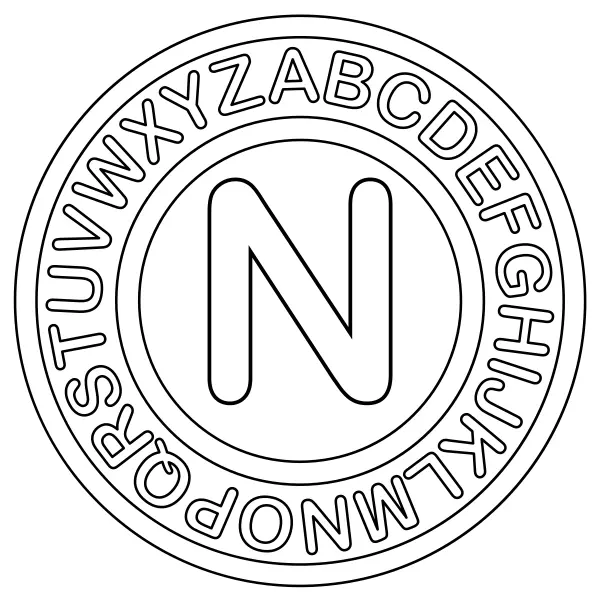 The letter N | Online coloring pages for kids