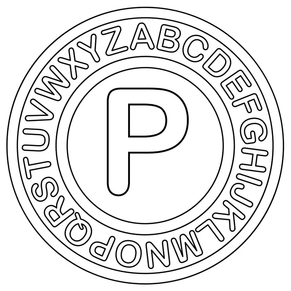 The letter P | Online coloring pages for kids