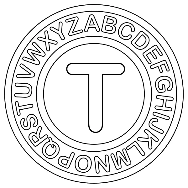 The letter T | Online coloring pages for kids
