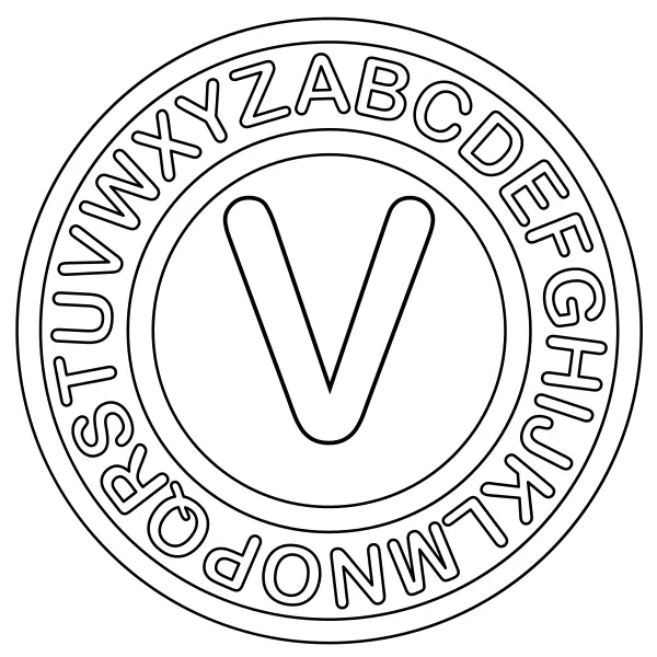 The letter V | Online coloring pages for kids