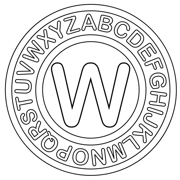 The letter W | Online coloring pages for kids