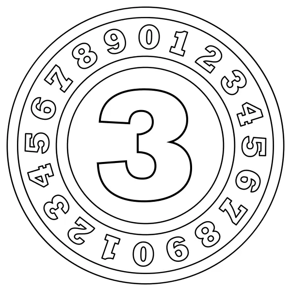 Number 3 | Online coloring pages for kids