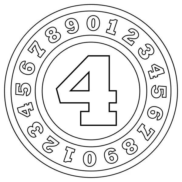 Number 4 | Online coloring pages for kids