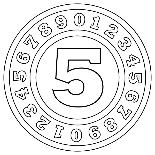 Number 5 | Online coloring pages for kids