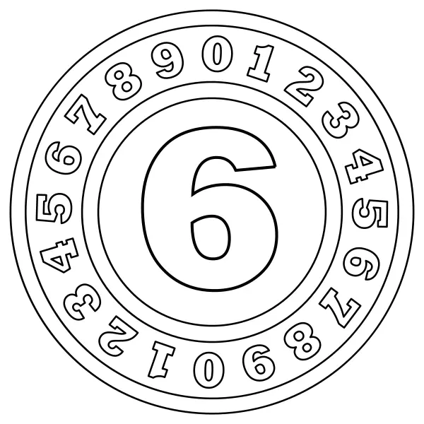 Number 6 | Online coloring pages for kids